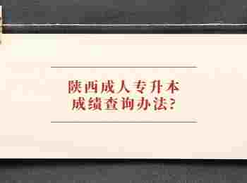 陕西成人专升本成绩查询办法?