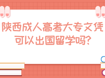 陕西成人高考大专文凭可以出国留学吗