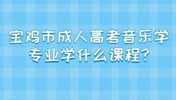 宝鸡市成人高考音乐学专业学什么课程